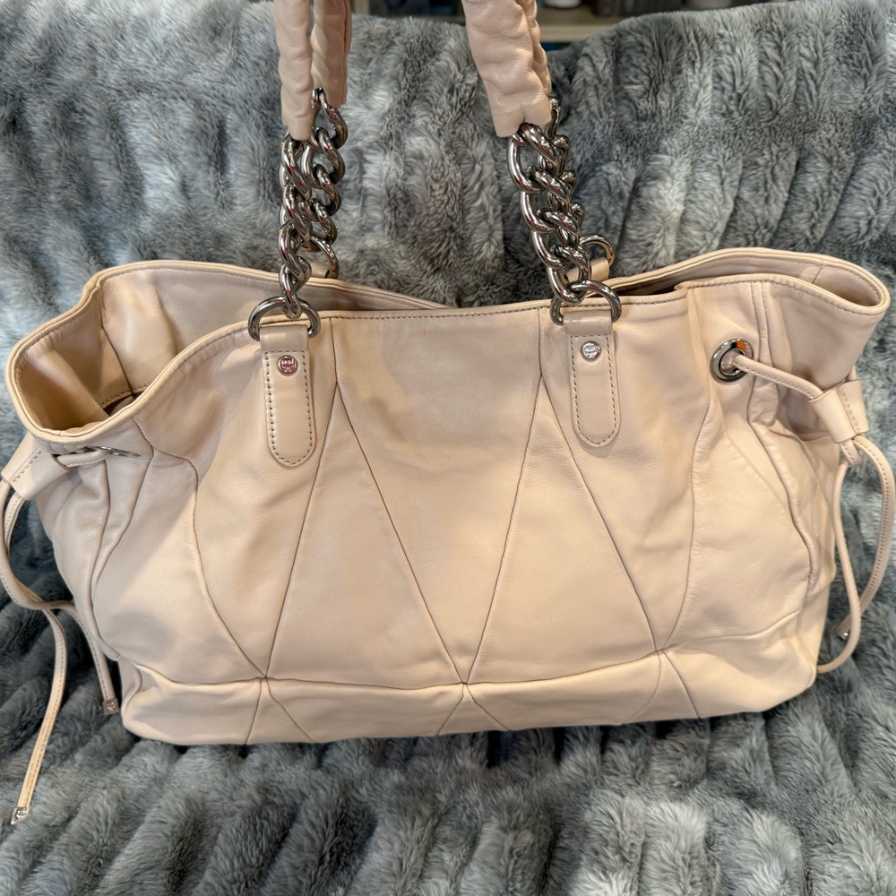 Gorgeous MCM Cream / Blush Leather Tote Bag